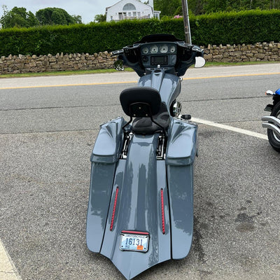 HD Bagger and fender kit Al Capone 7" down and 14" out angle, custom baggers, extended & stretched saddle bags, exclusive for Harley Davidson