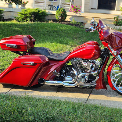 HD Bagger and fender kit Al Capone 7" down and 14" out angle, custom baggers, extended & stretched saddle bags, exclusive for Harley Davidson