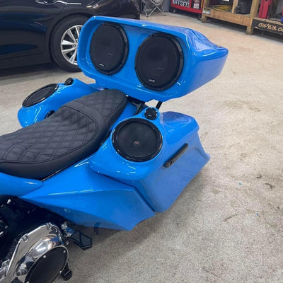 HD Bagger and fender kit Al Capone 7" down and 14" out angle, custom baggers, extended & stretched saddle bags, exclusive for Harley Davidson