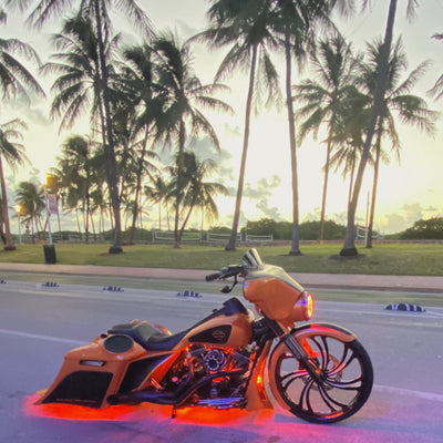 HD Bagger and fender kit Al Capone 7" down and 14" out angle, custom baggers, extended & stretched saddle bags, exclusive for Harley Davidson