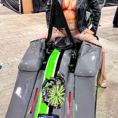 HD Bagger and fender kit 6" down and 9" out, custom baggers, extended & stretched saddle bags, exclusive for Harley Davidson Touring