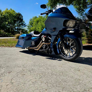 Red Hot Sunglo Stretched Saddlebags Extended Bag Rear Fender Fits 93-13 Harley E - Foto 5