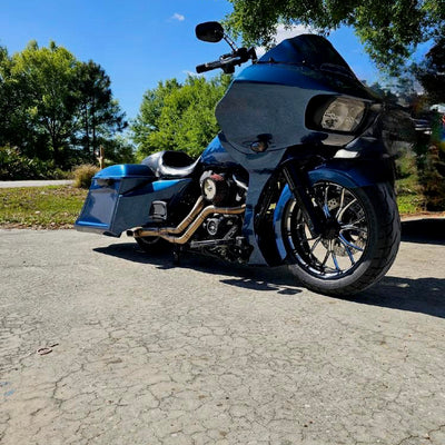 HD Bagger and fender kit 6" down and 9" out, custom baggers, extended & stretched saddle bags, exclusive for Harley Davidson Touring