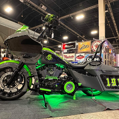 HD Bagger and fender kit 6" down and 9" out, custom baggers, extended & stretched saddle bags, exclusive for Harley Davidson Touring