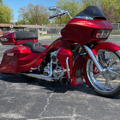 HD Bagger and fender kit 6" down and 9" out, custom baggers, extended & stretched saddle bags, exclusive for Harley Davidson Touring