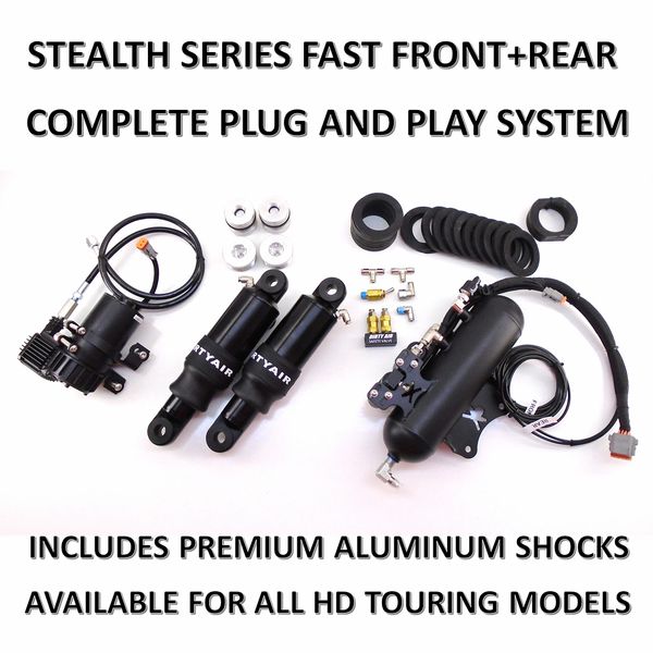 DIRTY AIR "STEALTH" Fast Front+Rear Air Suspension System redfoxbaggers